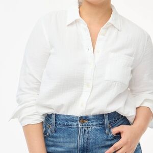J.Crew White Gauze Button-Up Shirt | Women’s XSP | NWT